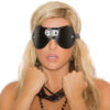 Leather blindfold with D ring detail - Leather blindfold with D ring detail.