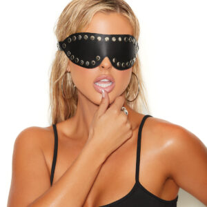 Leather blindfold with nail heads